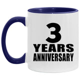 3rd Anniversary 3 Years - 11oz Accent Mug Purple