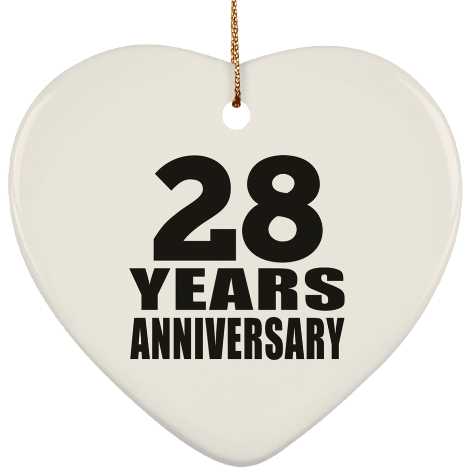 28th Anniversary 28 Years - Heart Ornament