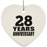 28th Anniversary 28 Years - Heart Ornament