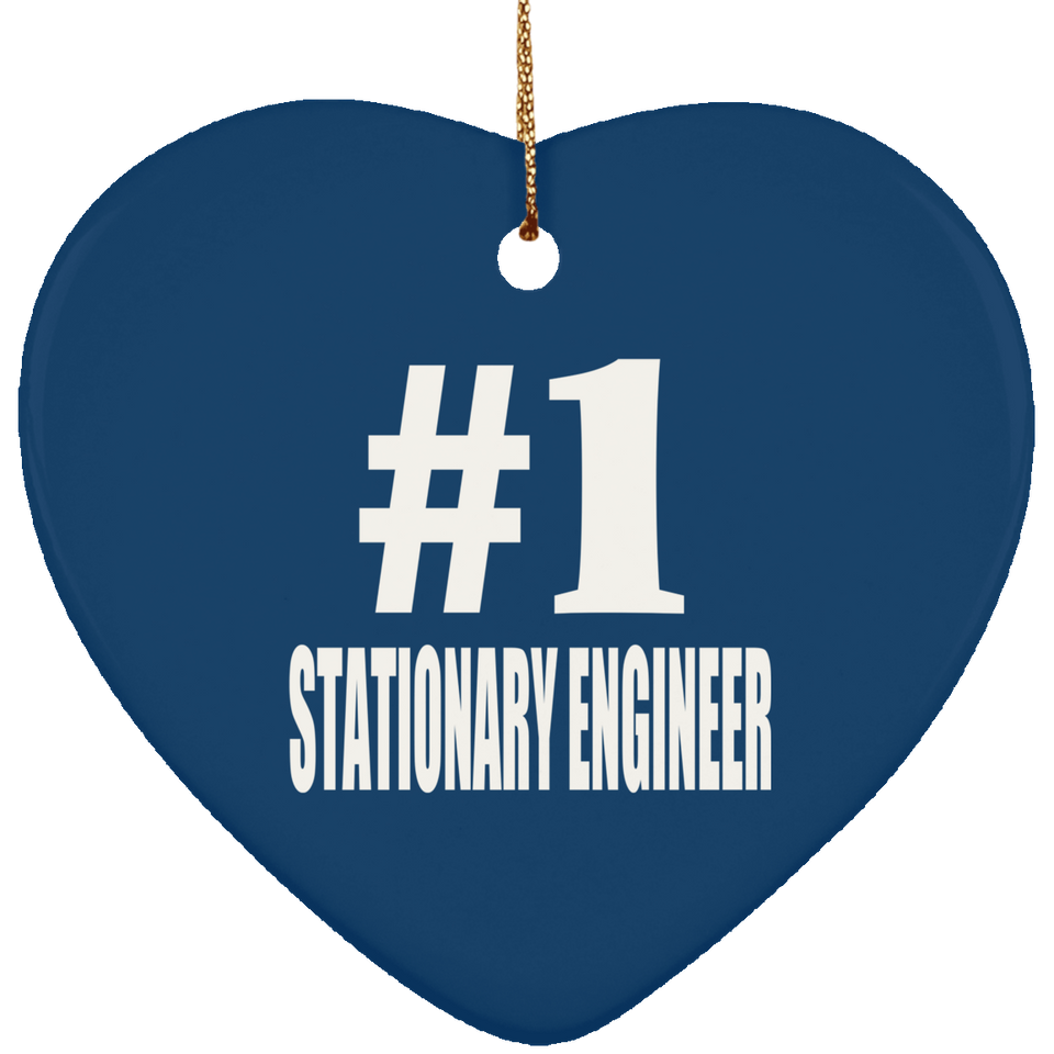 Number One #1 Stationary Engineer - Heart Ornament