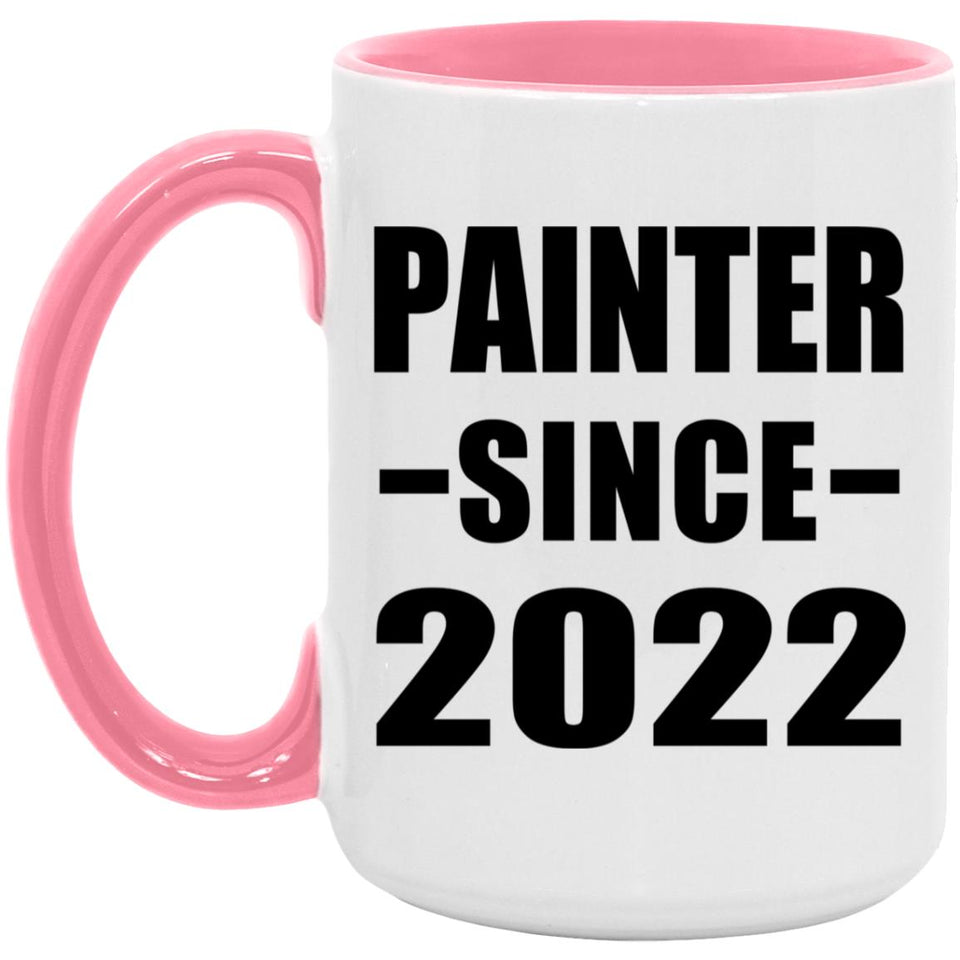 Painter Since 2022 - 15oz Accent Mug Pink