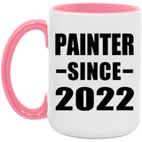Painter Since 2022 - 15oz Accent Mug Pink