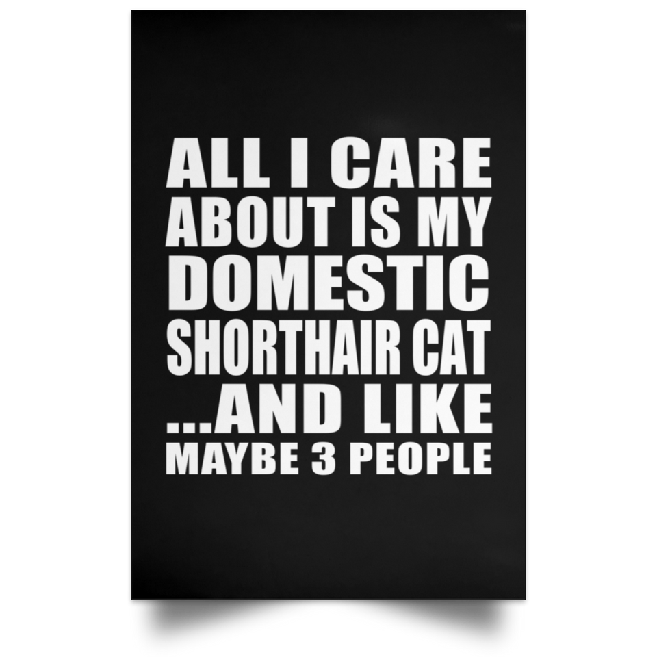 All I Care About Is My Domestic Shorthair Cat - Poster Portrait