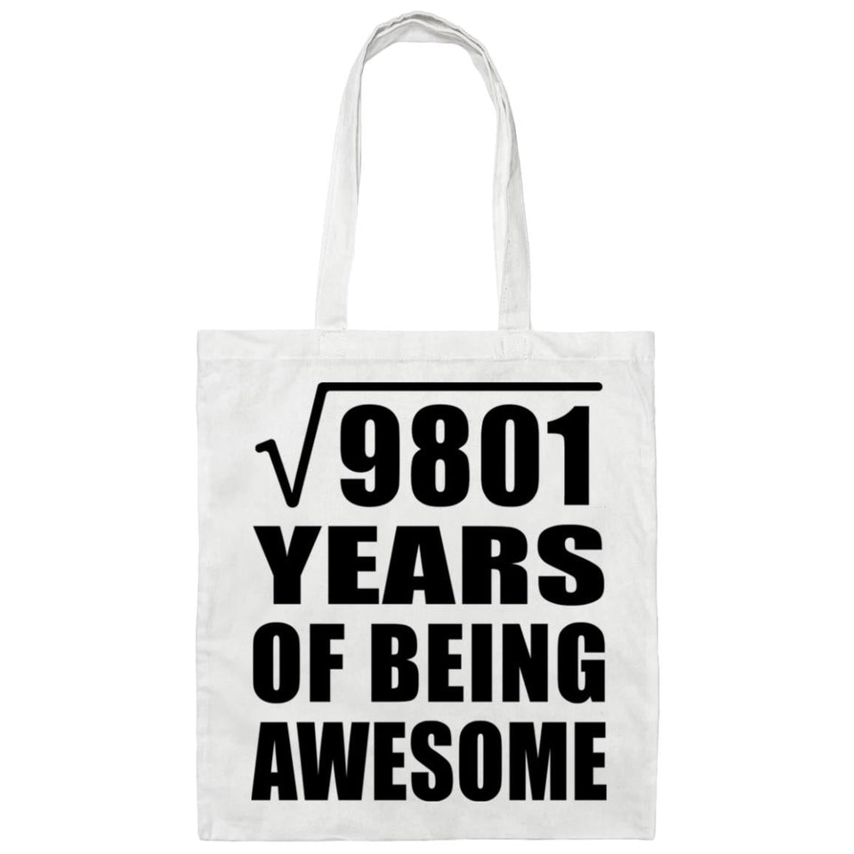 99th Birthday Square Root of 9801 Years of Being Awesome - Tote Bag White