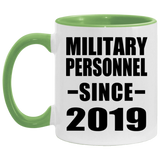 Military Personnel Since 2019 - 11oz Accent Mug Green