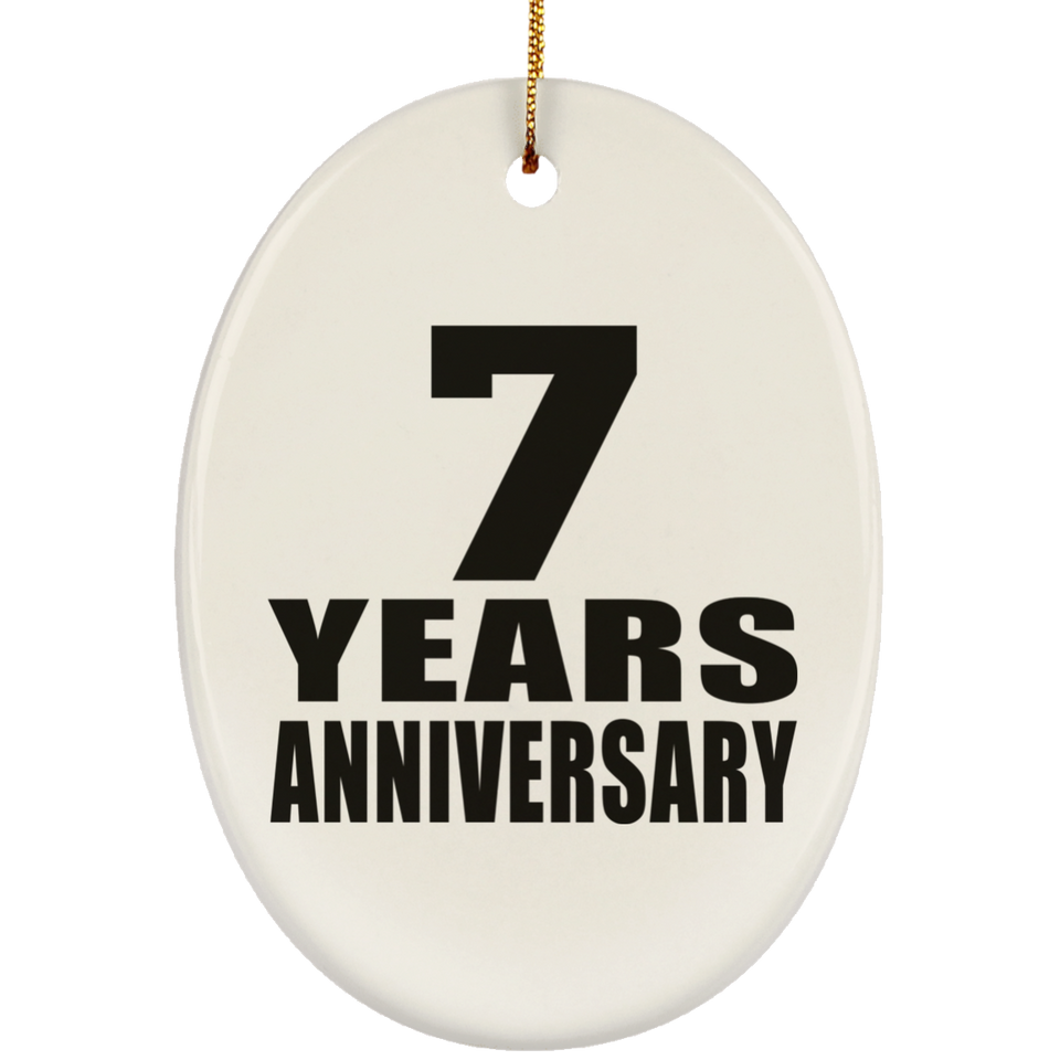 7th Anniversary 7 Years - Oval Ornament