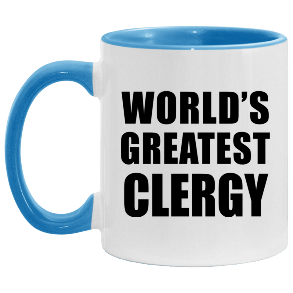 World's Greatest Clergy - 11oz Accent Mug Blue