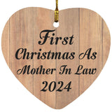 First Christmas As Mother In Law 2024 - Heart Ornament C