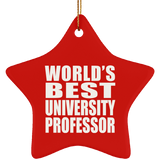 World's Best University Professor - Star Ornament