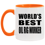 World's Best Oil Rig Worker - 11oz Accent Mug Orange