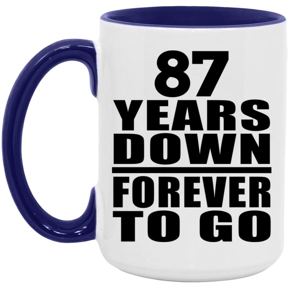 87th Anniversary 87 Years Down Forever to Go - 15oz Accent Mug Purple