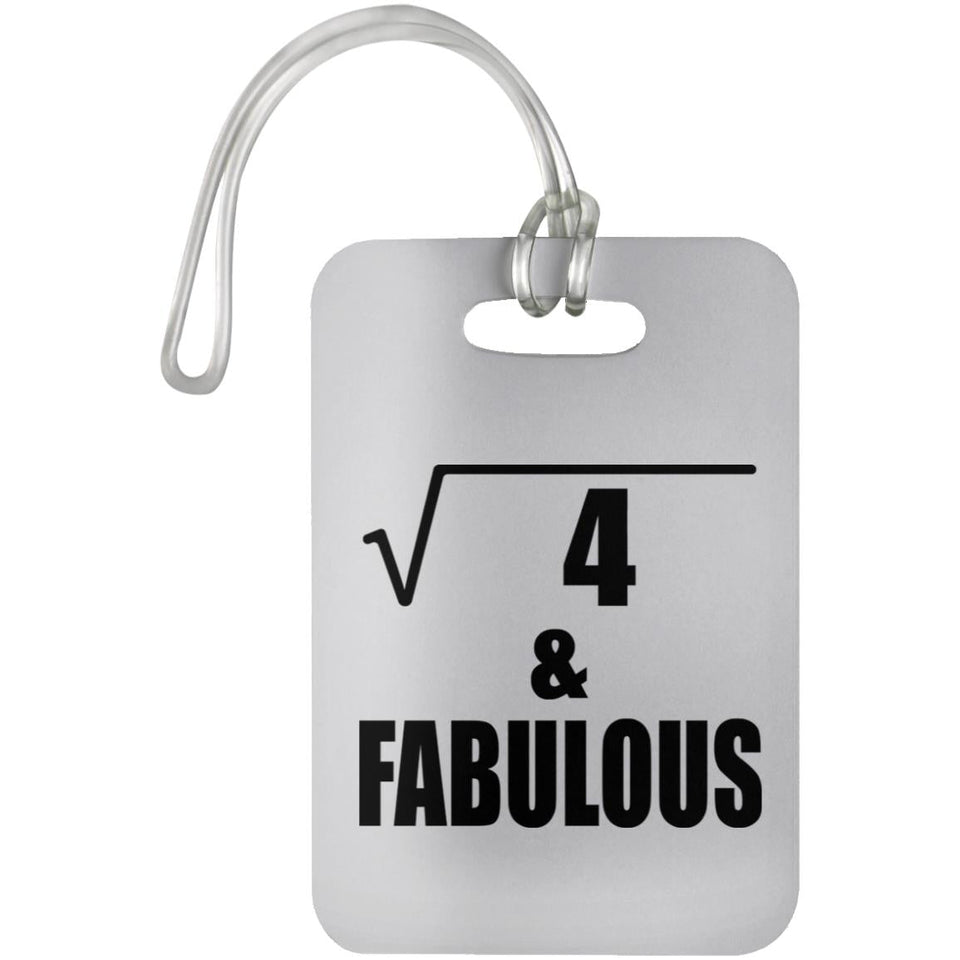 2nd Birthday Square Root of 4 & Fabulous - Luggage Bag Tag