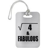 2nd Birthday Square Root of 4 & Fabulous - Luggage Bag Tag