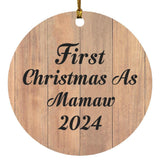 First Christmas As Mamaw 2024 - Circle Ornament C
