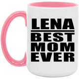Lena Best Mom Ever - 15oz Accent Mug Pink