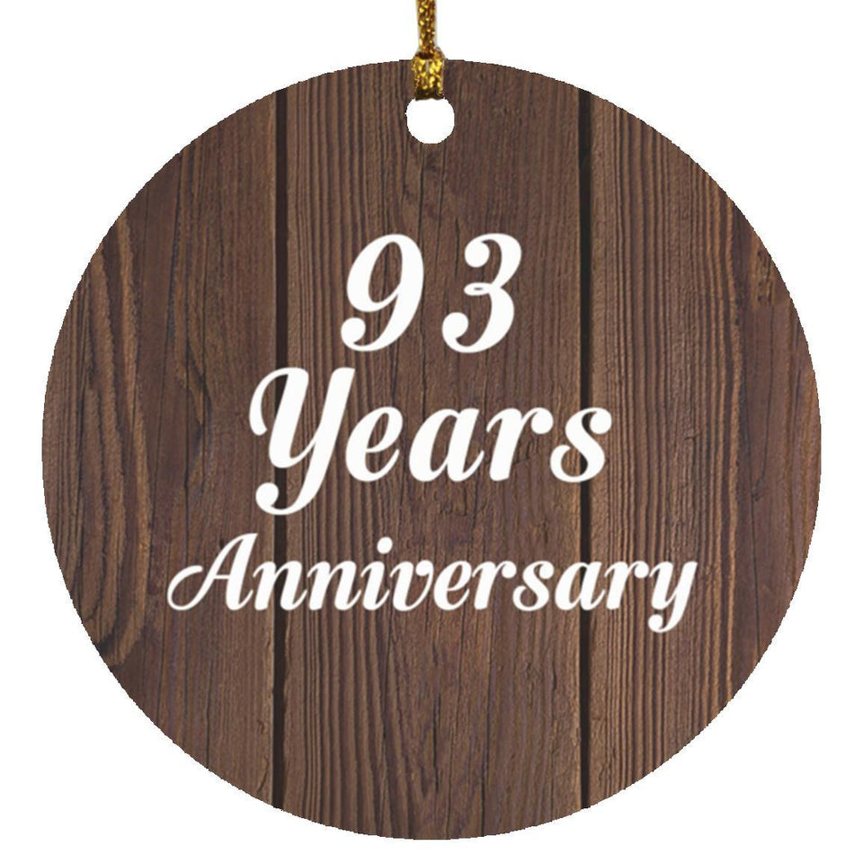93rd Anniversary 93 Years Anniversary - Circle Ornament D