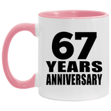 67th Anniversary 67 Years - 11oz Accent Mug Pink