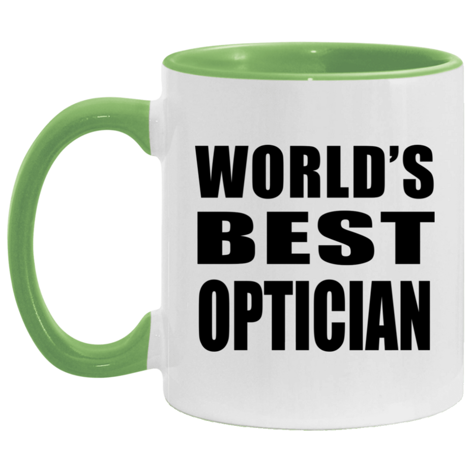 World's Best Optician - 11oz Accent Mug Green