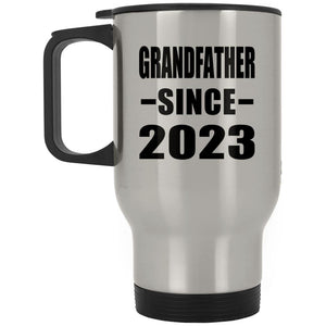 Grandfather Since 2023 - Silver Travel Mug