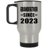 Grandfather Since 2023 - Silver Travel Mug