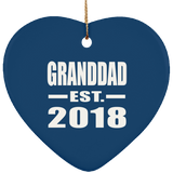 Granddad Established EST. 2018 - Heart Ornament