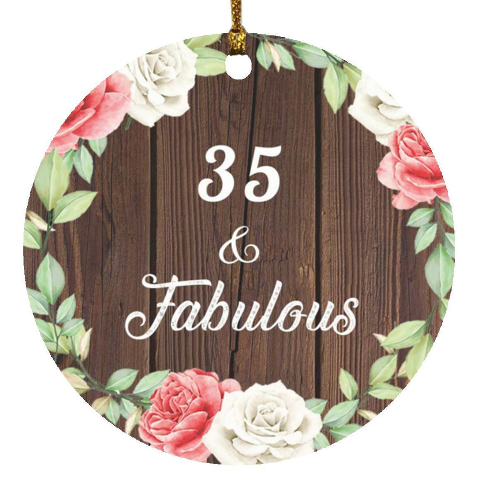 35th Birthday 35 & Fabulous - Circle Ornament A