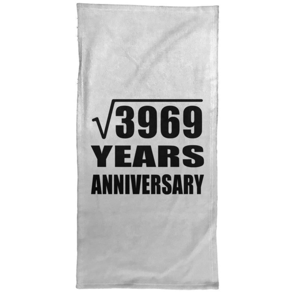 63rd Anniversary Square Root of 3969 Years Anniversary - Hand Towel