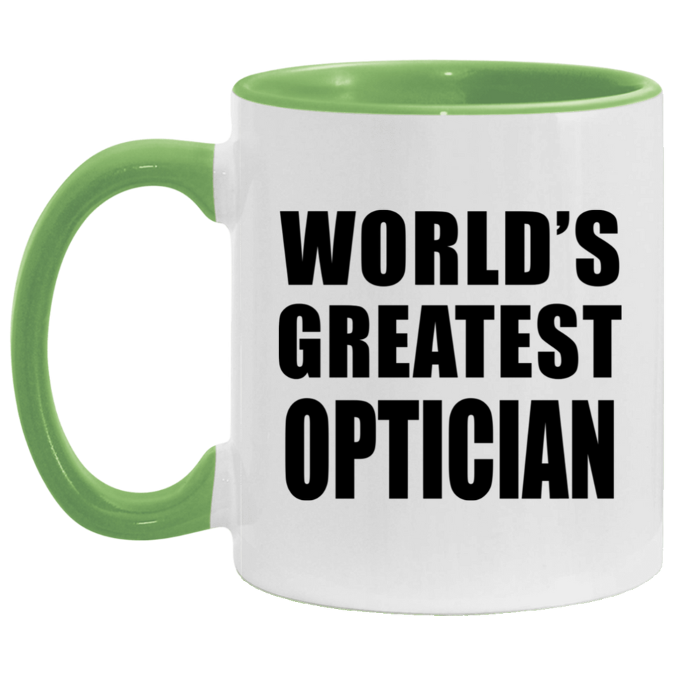 World's Greatest Optician - 11oz Accent Mug Green