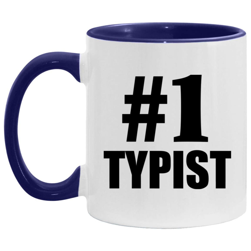 Number One #1 Typist - 11oz Accent Mug Purple