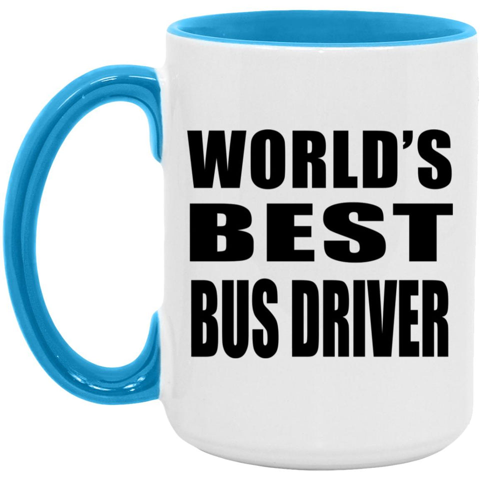 World's Best Bus Driver - 15oz Accent Mug Blue