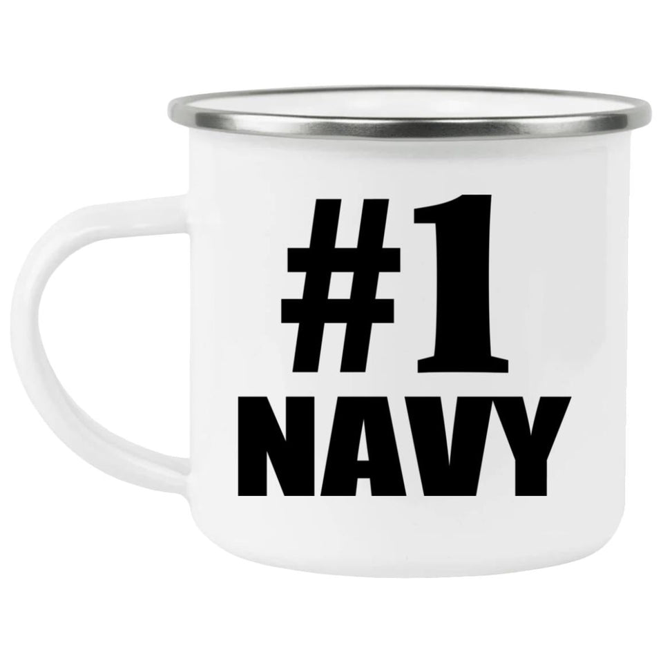 Number One #1 Navy - 12oz Camping Mug