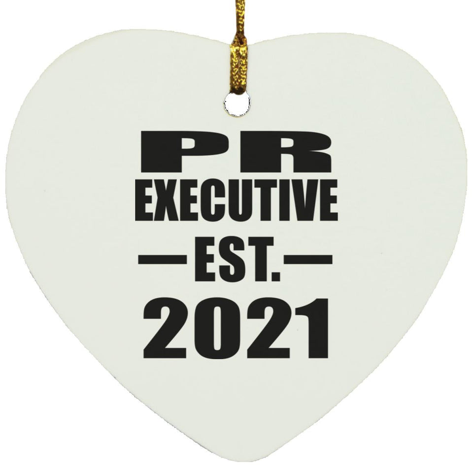PR Executive Established EST. 2021 - Heart Ornament