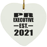 PR Executive Established EST. 2021 - Heart Ornament