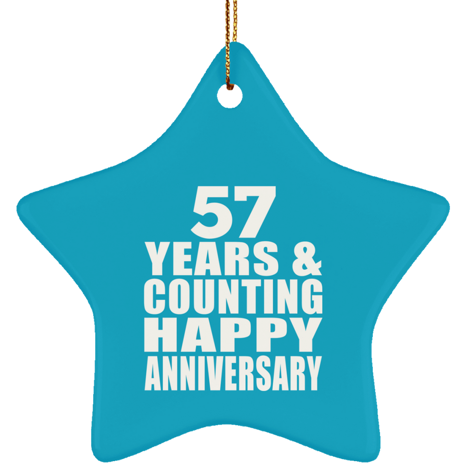 Happy 57th Anniversary 57 Years & Counting - Star Ornament