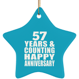 Happy 57th Anniversary 57 Years & Counting - Star Ornament