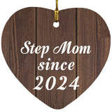 Step Mom Since 2024 - Heart Ornament D