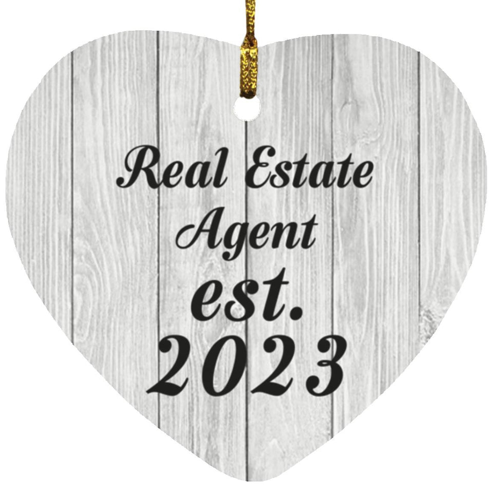 Real Estate Agent Established Est. 2023 - Heart Ornament F