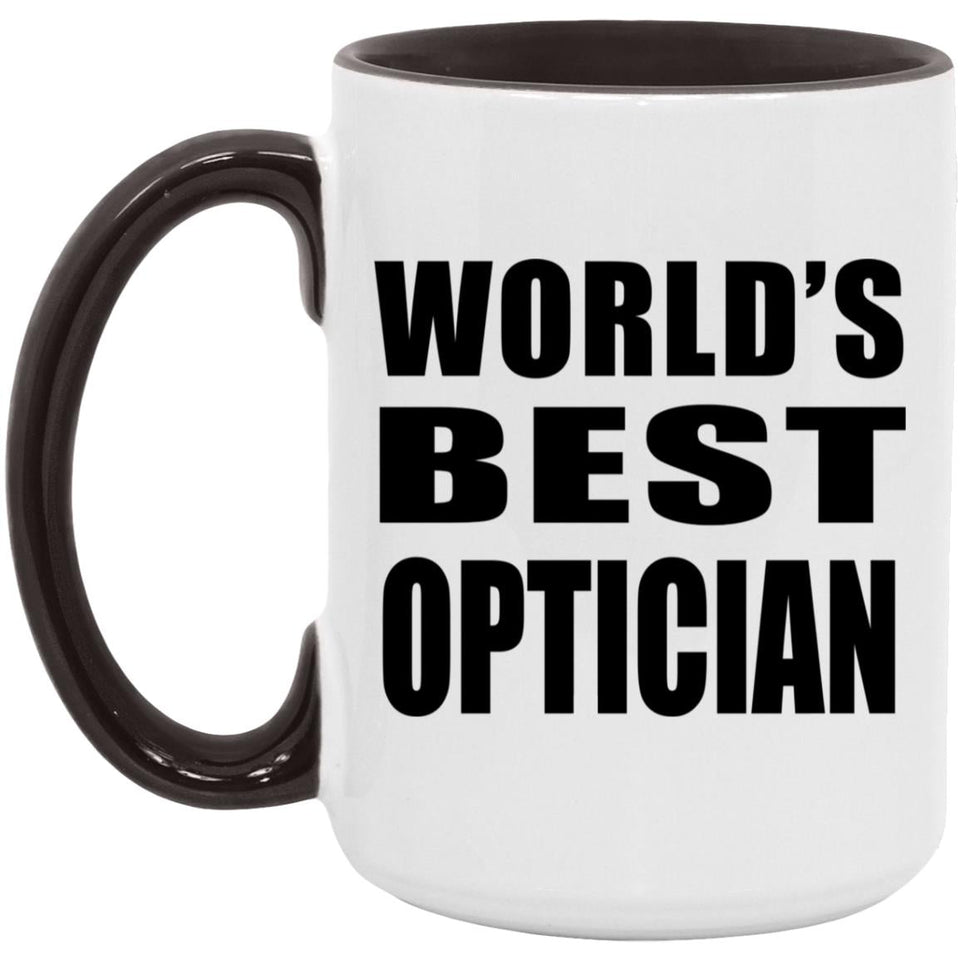 World's Best Optician - 15oz Accent Mug Black