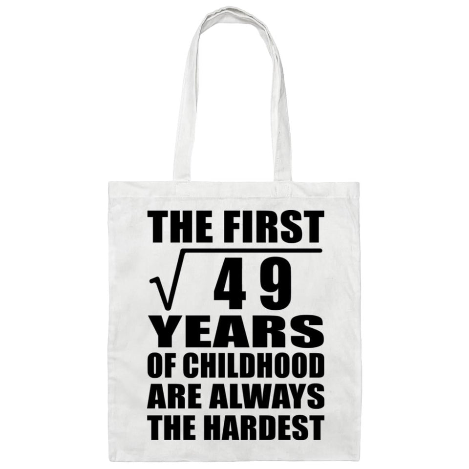 7th Birthday Square Root of 49 Years of Childhood - Tote Bag White