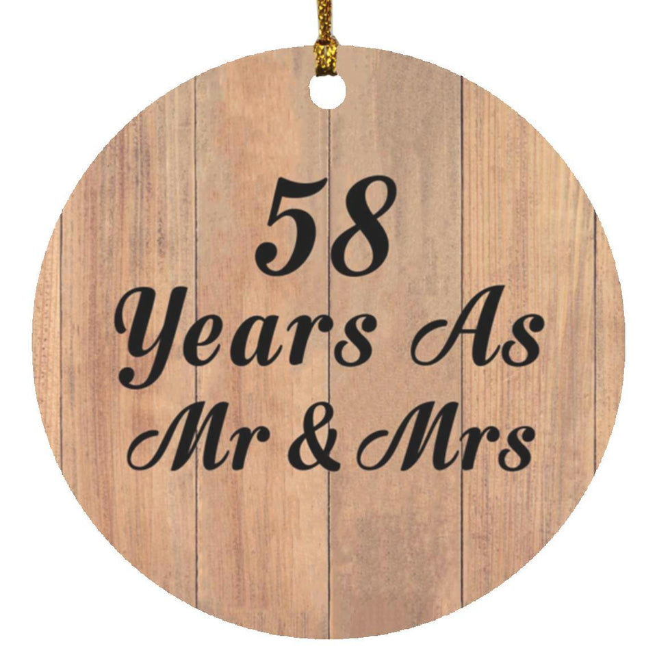 58 Years As Mr & Mrs - Circle Ornament C