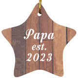 Papa Established Est. 2023 - Star Ornament E