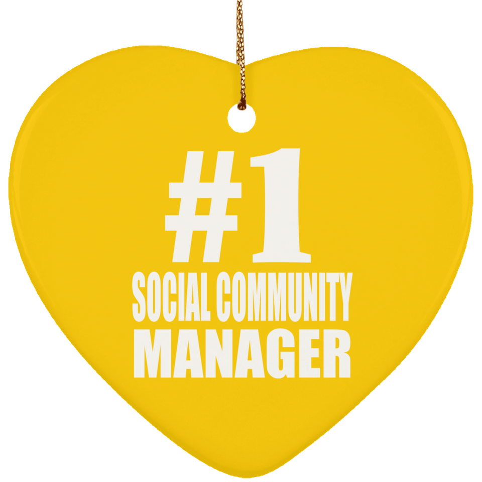 Number One #1 Social Community Manager - Heart Ornament