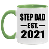 Step Dad Established EST. 2021 - 11oz Accent Mug Green