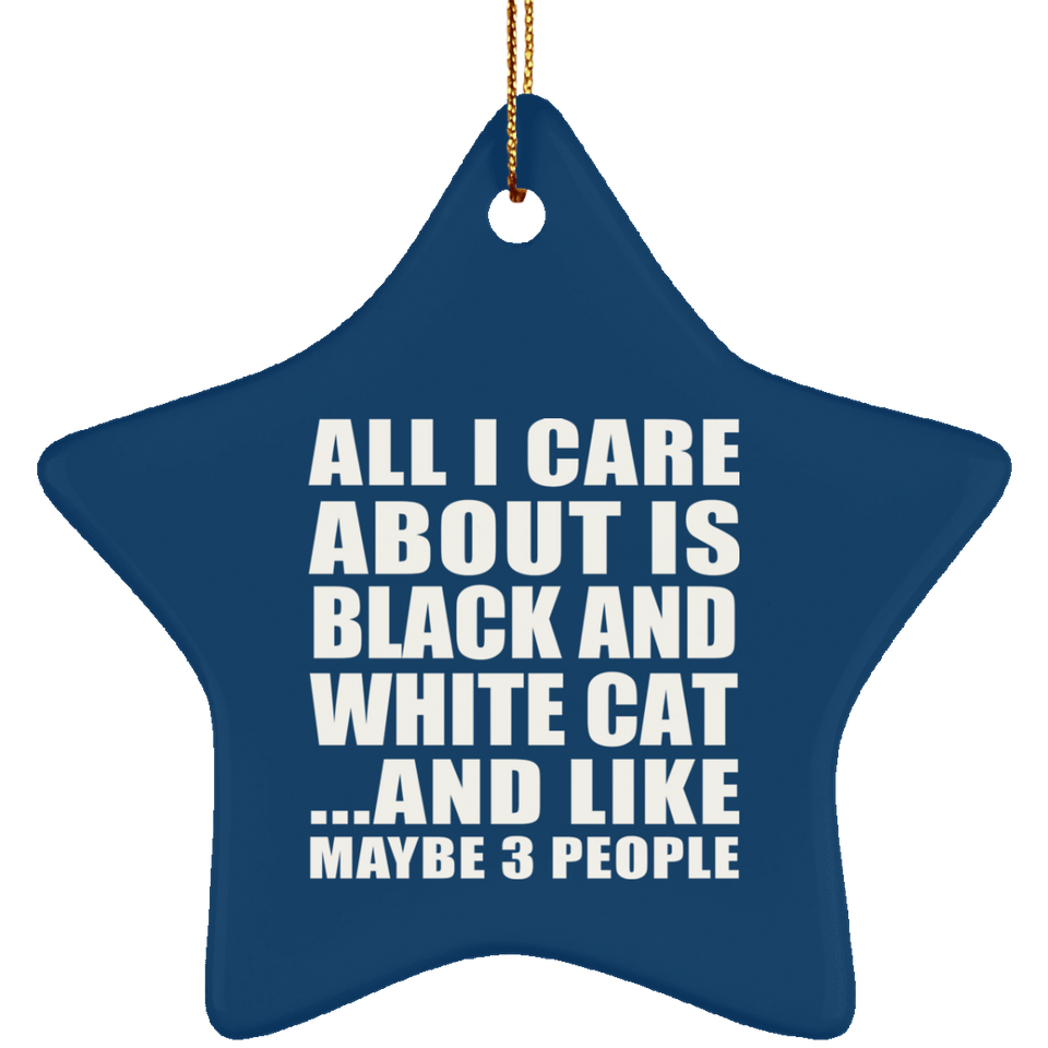 All I Care About Is Black And White Cat - Star Ornament