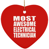 Most Awesome Electrical Technician - Heart Ornament