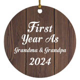 First Year As Grandma & Grandpa 2024 - Circle Ornament D