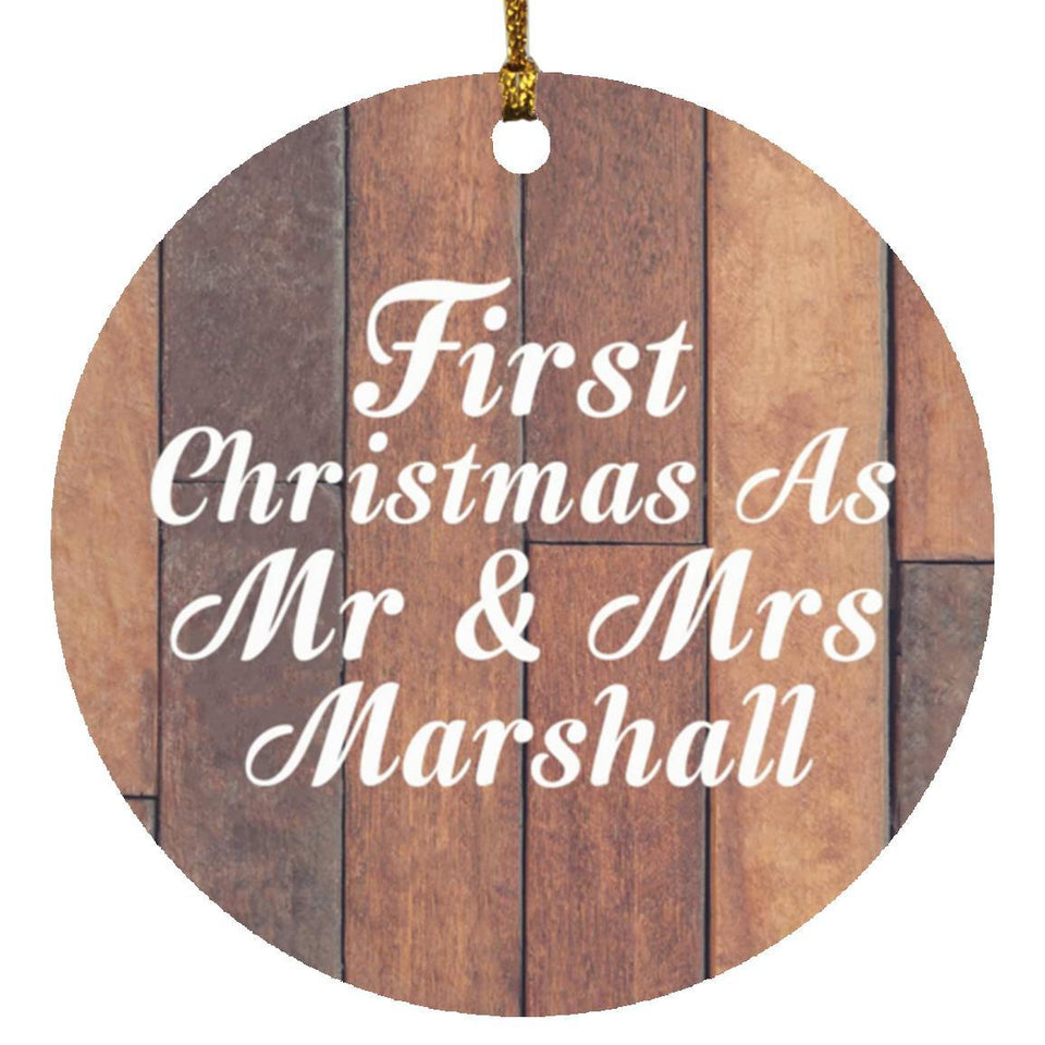 First Christmas As Mr & Mrs Marshall - Circle Ornament E