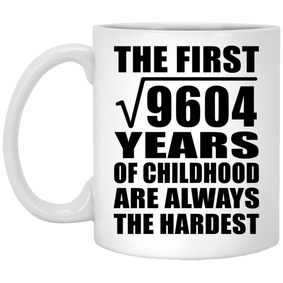 98th Birthday Square Root of 9604 Years of Childhood - 11oz Coffee Mug