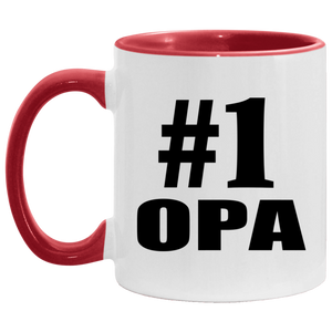 Number One #1 Opa - 11oz Accent Mug Red