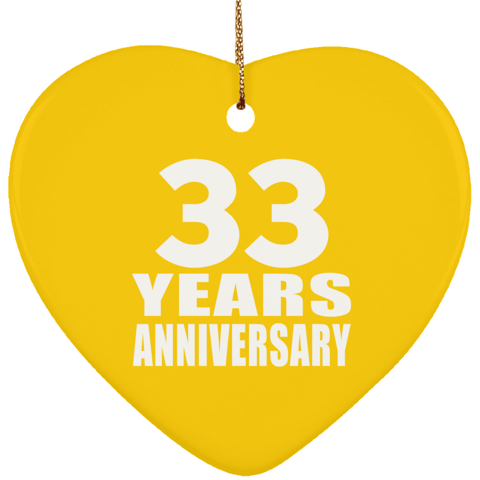 33rd Anniversary 33 Years - Heart Ornament